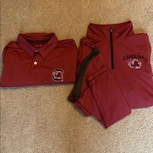 2 pack polo and 1/4 Zip South Carolina